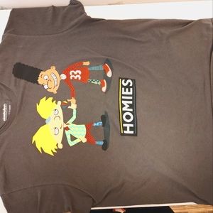 Hey Arnold Men's Large Homies T-Shirt Shirt Gray